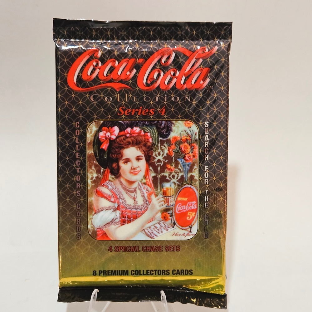 Vintage 1995 Coca-Cola Collection Series 4 Trading Cards Sealed Pack 8 Cards